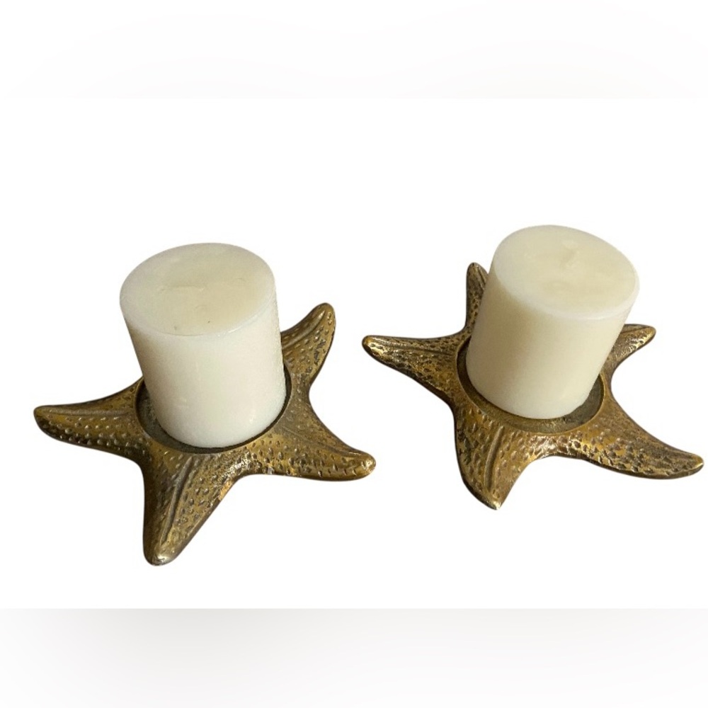 Elegant Gold Starfish Candle Holders